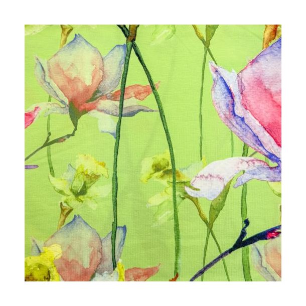 Heavy viscose jersey, Flowers Green